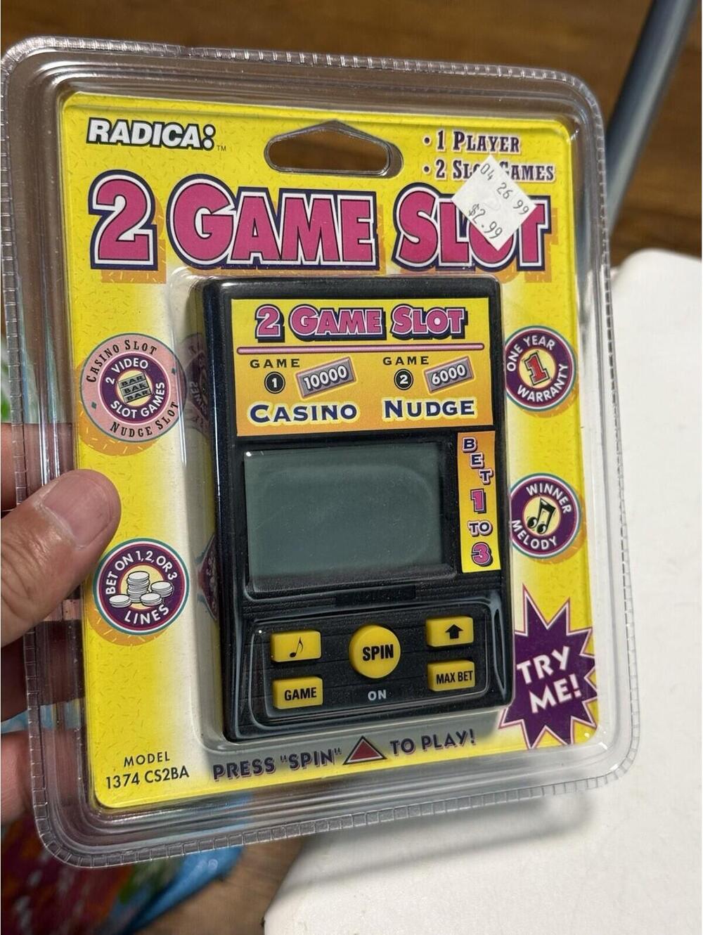 Radica 2 Game Slot (Casino & Nudge) Handheld Electronic Game (1374)  New, Sealed